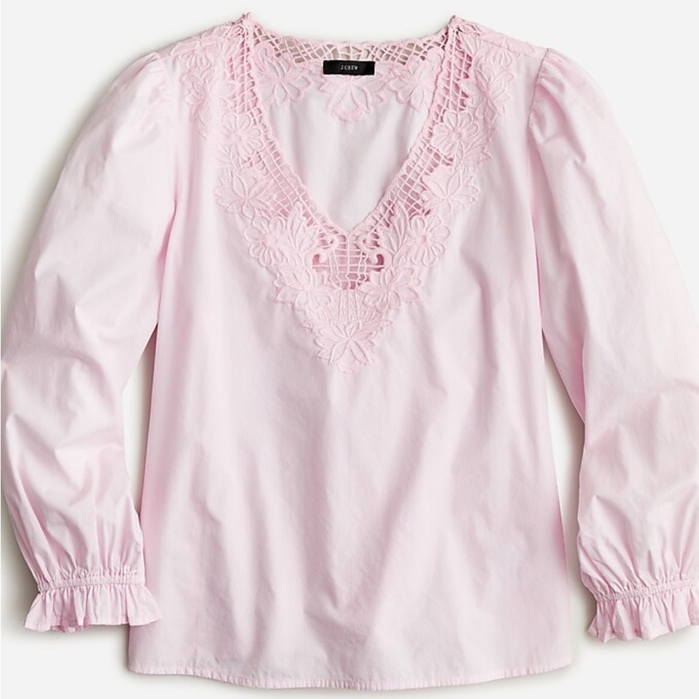 NWT J.Crew V-neck top with eyelet trim